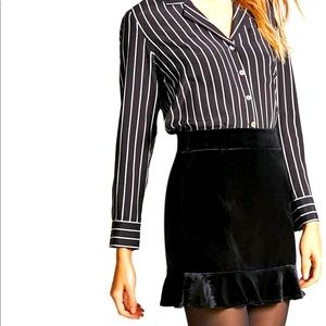 Black Velvet Mini Skirt